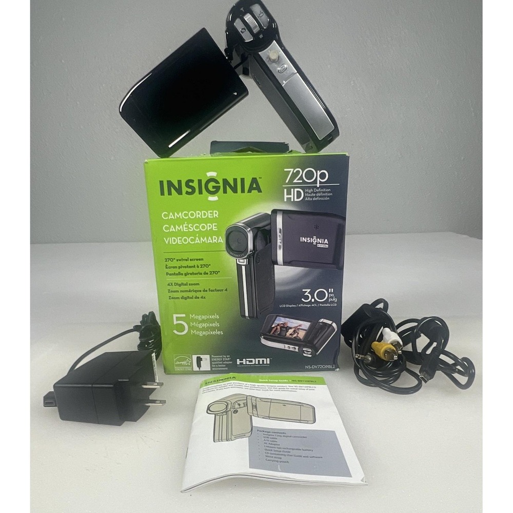 Insignia Camcorder Unisex OS Black Excellent 720p HD NS-DV720PBL2 Digital Swivel